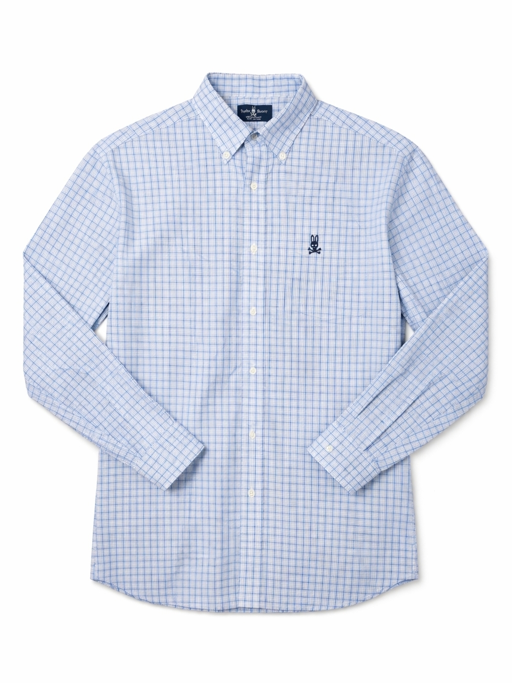 Psycho Bunny Blue Check Button Down Shirt Men’s Size Large Long Sleeve Logo